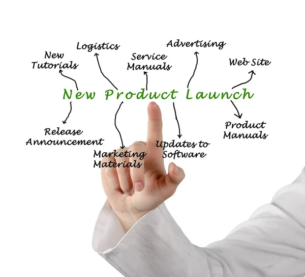 Diagram of New product launch — Stockfoto