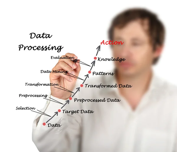 Diagrama del procesamiento de datos — Foto de Stock