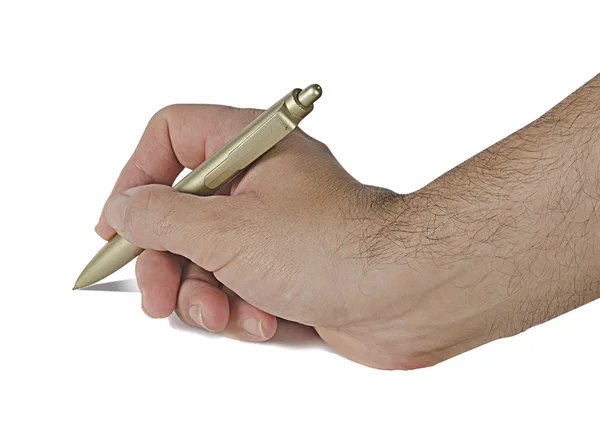 Του συγγραφέα χέρι με στυλό — Φωτογραφία Αρχείου