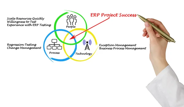Diagrama del éxito del proyecto ERP —  Fotos de Stock