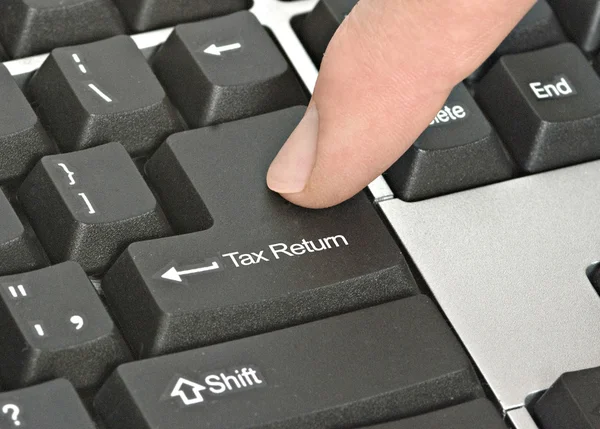 Klávesnice s klávesová zkratka pro daňové přiznání — Stock fotografie