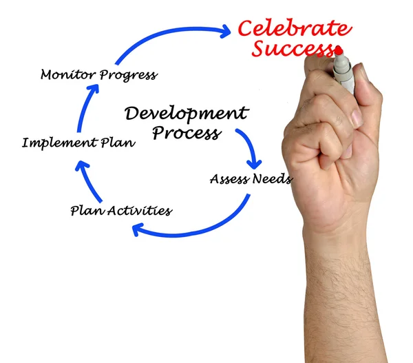 Diagram över utvecklingsprocessen — Stockfoto