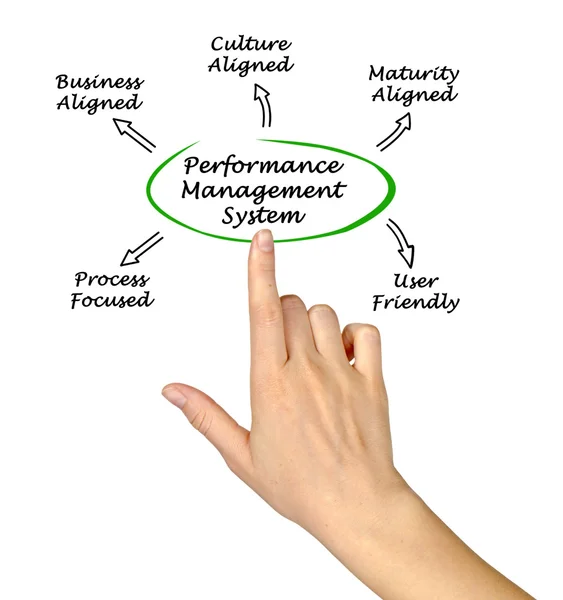 Diagram van de Performance managementsysteem — Stockfoto