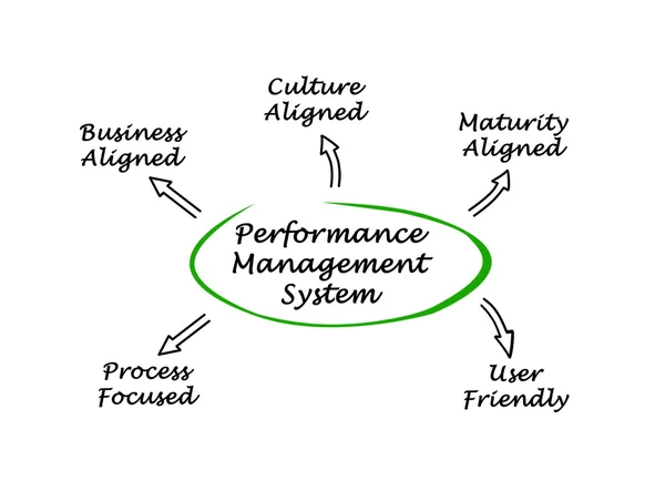 Schéma systému řízení výkonnosti — Stock fotografie