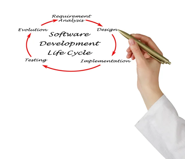 Diagramm des Lebenszyklus der Softwareentwicklung (sdlc) — Stockfoto