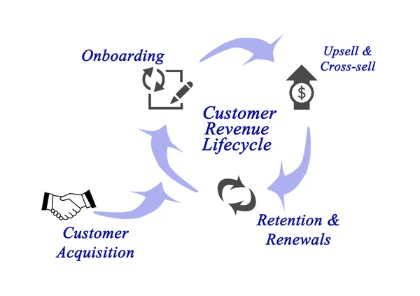 Diagrama del ciclo de vida de los ingresos de los clientes —  Fotos de Stock