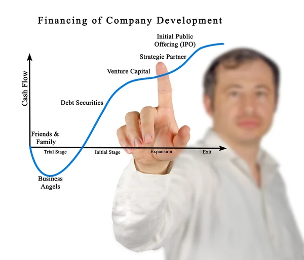 Finansman şirketi gelişim diyagramı — Stok fotoğraf