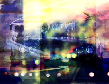 karma ortam sıçrayan Kentsel arka plan 