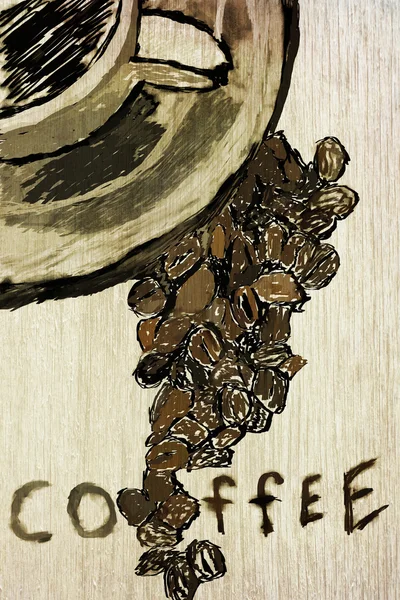 Coffee background drawings — Stock Photo, Image