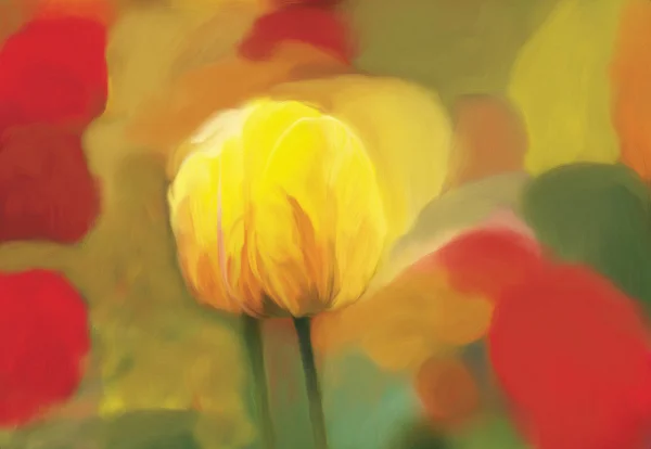 Pintura al óleo tulipán —  Fotos de Stock