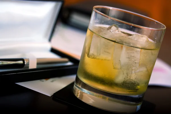 Whiskey at the office — Stock Photo, Image