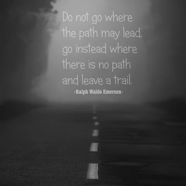 Misty road quote — Stock Photo, Image