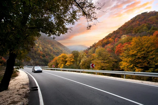 Autumn car trip editorial — Stock Photo, Image