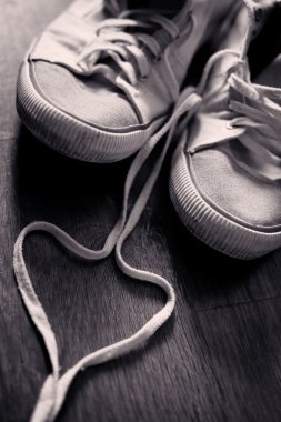 Vintage ayakkabılar aşk kavramı