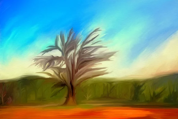 Tree oil paint — Stock Photo, Image