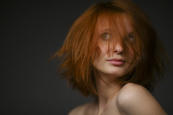 beautiful red haired girl portrait