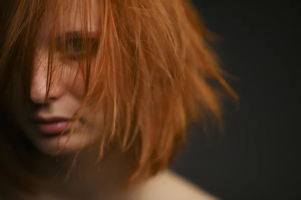 Beautiful red haired girl portrait — Stock Photo, Image