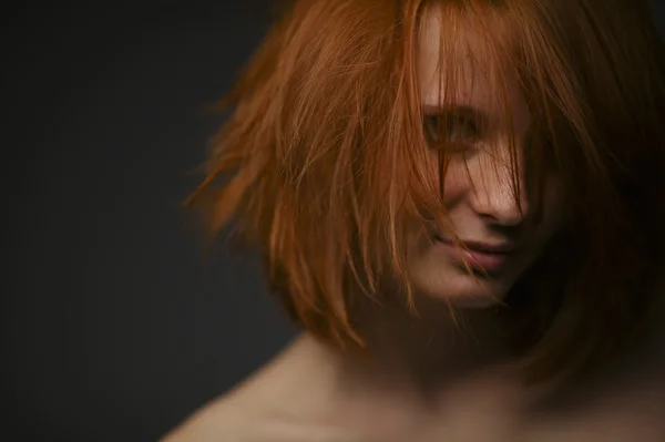 Beautiful red haired girl portrait — Stock Photo, Image