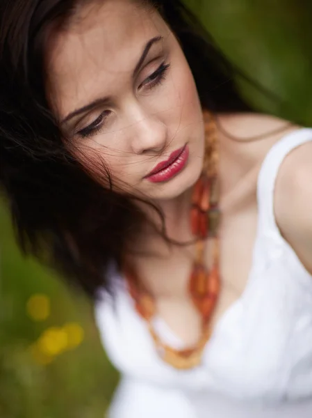 Beautiful girl with long hair — Stock Photo, Image