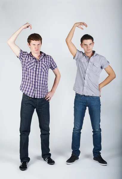 Two funny boys fooling around — Stock Photo, Image