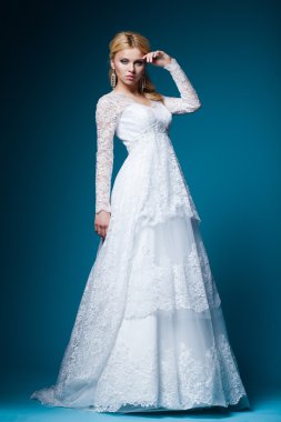 güzel gelin gelinlik mavi