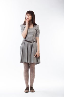 Beyaz artalanları izole kız