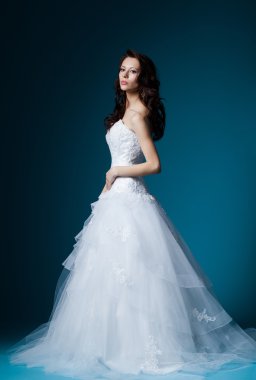 güzel gelin gelinlik mavi