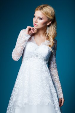 güzel gelin gelinlik mavi