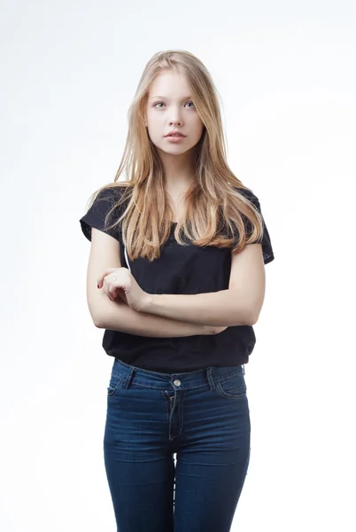 Bela loira adolescente menina retrato — Fotografia de Stock