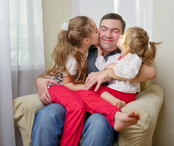 Father with daughter at home — Stock Photo, Image