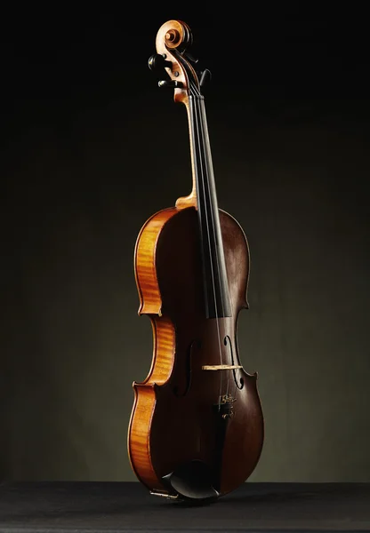 Aged violin on dark background — Stock Photo, Image