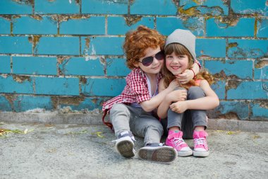 iki sevimli hipsters fotoğrafı