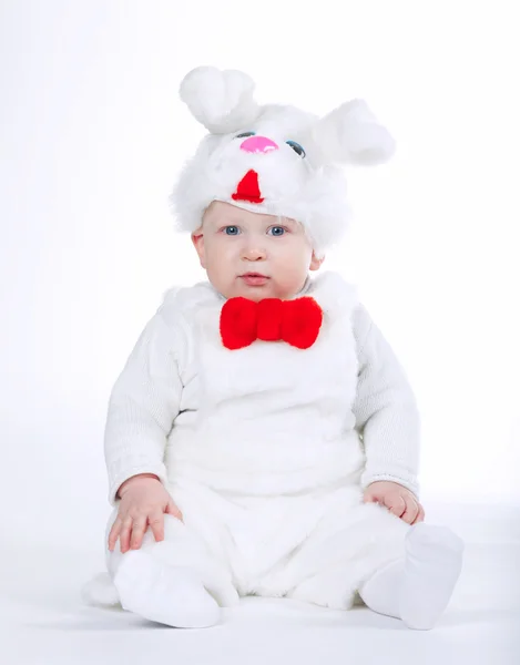 Bambino in costume da coniglio — Foto Stock