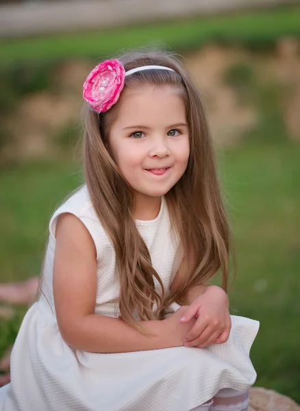 Menina bonita nova com cabelo longo — Fotografia de Stock