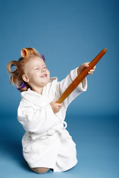 Young housewife with rolling pin — Stock Photo, Image