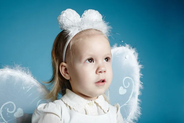 Cute little girl with butterfly costume Royalty Free Stock Images