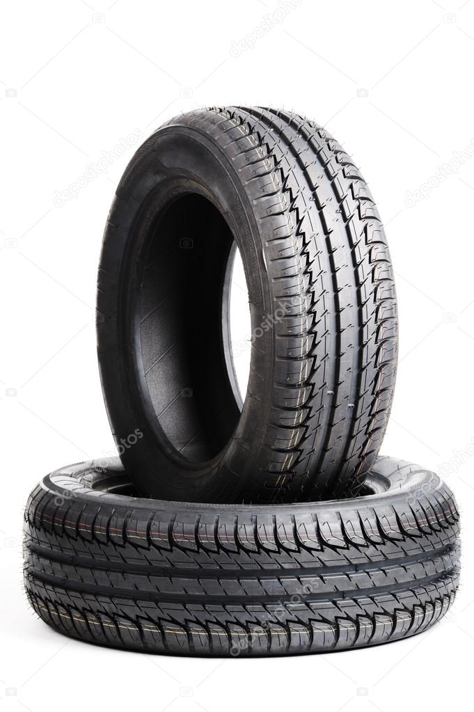 summer tires isolated on white background