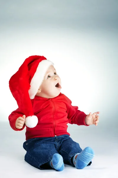 圣诞老人服装的小男孩 — 图库照片