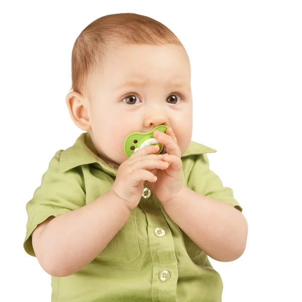 Маленький мальчик с соском — стоковое фото