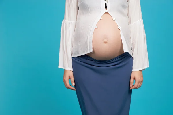 Mujer embarazada del estómago — Foto de Stock