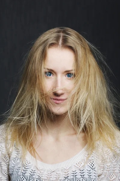 뷰티 여자 얼굴 초상화 닫기 — 스톡 사진