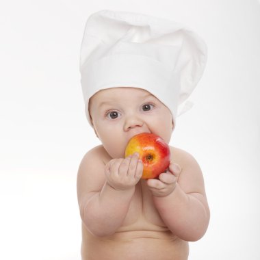 sevimli küçük yemek yeme elma