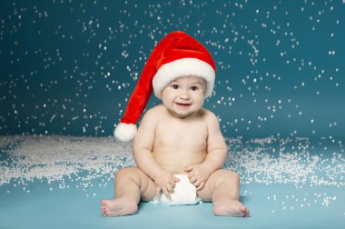 çocuk bezi Santa Claus şapka ile