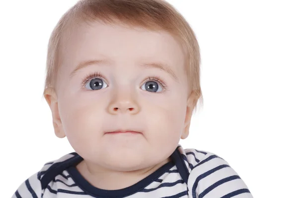 Bonito menino no fundo branco — Fotografia de Stock