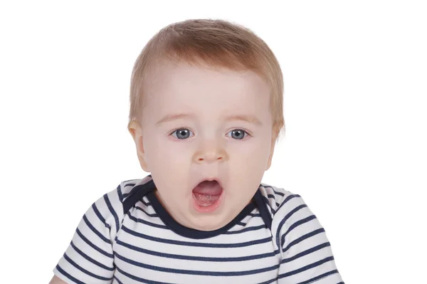 Retrato de engraçado bocejo menino — Fotografia de Stock