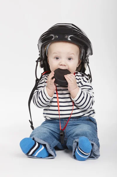 Pequeño árbitro divertido de hockey — Foto de Stock