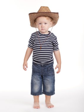 küçük kovboy beyaz fotoğrafı