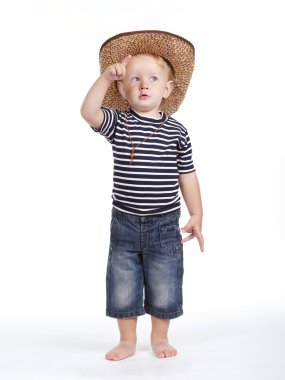 küçük kovboy beyaz fotoğrafı