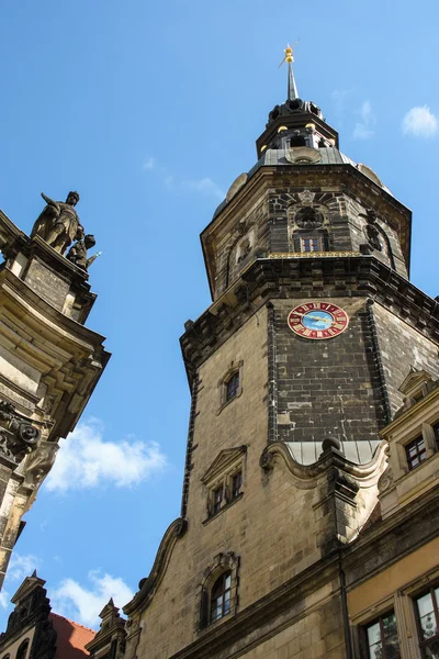 Dresden Triangulationssule Schlossturm — Stock Photo, Image