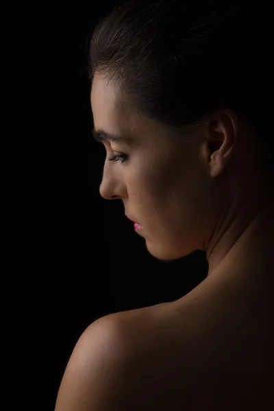 Paisaje corporal de mujer cuello y mano emoción conversión artística —  Fotos de Stock